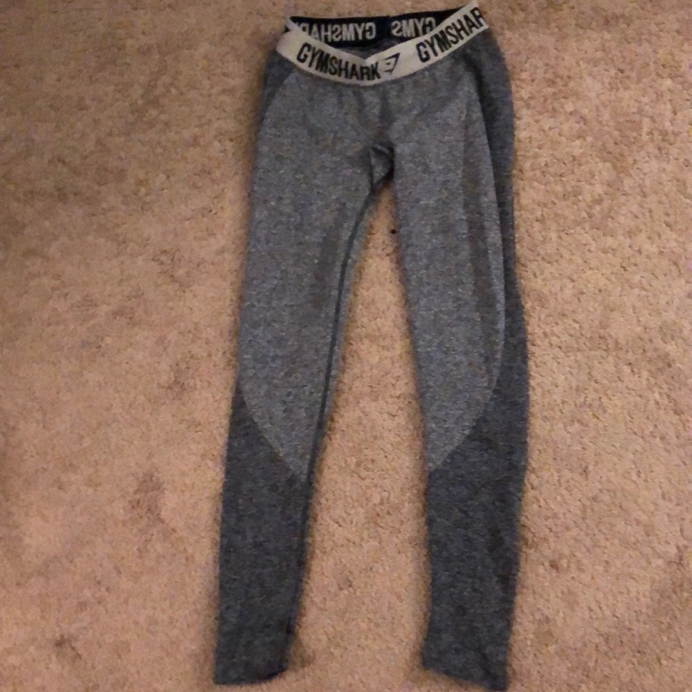 GYMSHARK Flex Leggings grey & sapphire blue SMALL